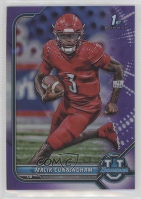 2021-22 Bowman U Chrome Prospects Purple Refractor Malik Cunningham #11 e9p
