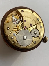 VINTAGE MEN WRIST WATCH FOR PARTS MOVEMENT DUGENA SAFETY 980 CAL B 130 GERMANY