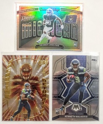 Kenneth Walker III 3-Card RC Lot  Sweet Cards - Mint Condition  $6 - Really?