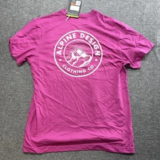 Alpine design men’s size medium graphic tee mountains Outdoors plum NWT