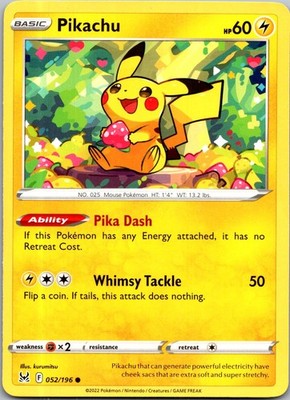 Pikachu 052/196 C Lost Origin Pokemon Near Mint | eBay