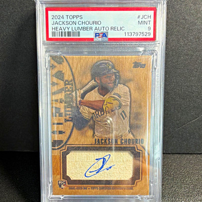 Topps 2024 Update Jackson Chourio Heavy Lumber RC Auto Relic HLAU-JCH /25 PSA 9