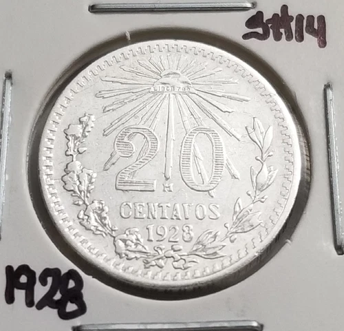 1928 Mexico 20 Centavos Silver — photo from another recent sale