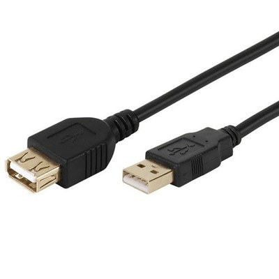 VIVANCO Hochwertiges USB 2.0 zertifiziertes Verlängerungskabel, 2m #31315790