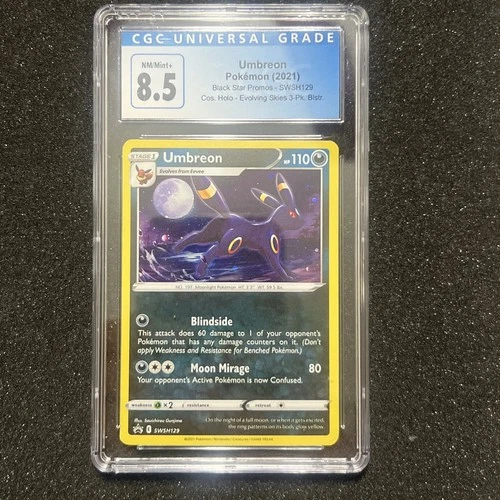 CGC 8.5 Umbreon Holo Black Star Promo SWSH129 English 2021 Pokemon W/ butt swirl