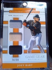 2020 Panini National Treasures Game Gear Triple Materials Joey Bart #GGM-JB /99