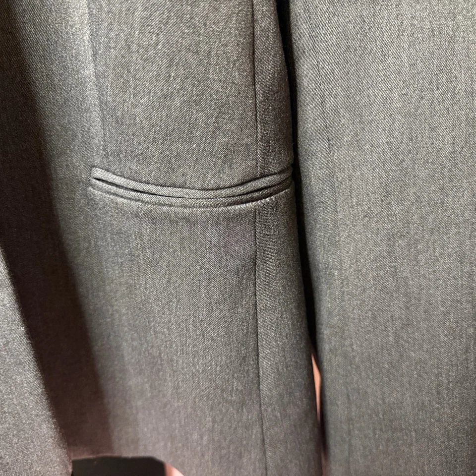 Blazer Express Feminino Cinza Um Botão Tamanho 8 Trabalho Escritório Carreira Jaqueta - Imagem 4 de 4