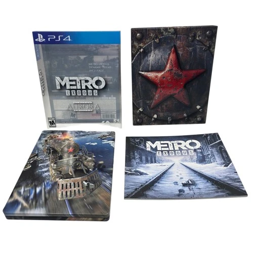 Metro Exodus Limited Aurora Edition PS4 CIB Steel Book Complete
