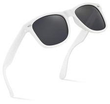 Retro Rewind Polarized Sunglasses for one size fits most, Gloss White  Smoke