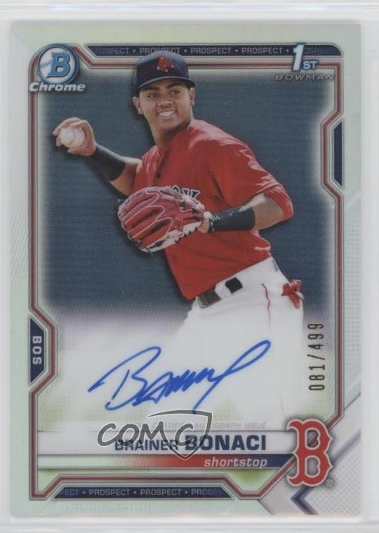 2021 Bowman Chrome Prospects Auto Refractor /499 Brainer Bonaci #CPA-BB Auto
