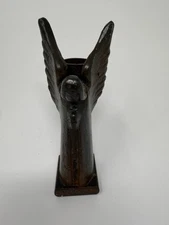 Vintage JAN BARBOGLIO Hand Forged Primitive Angel Candlestick Holder Retired