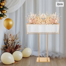 Crystal Wedding Flowers Stands Luxurious Centerpieces 2PCS 35.43inch Height