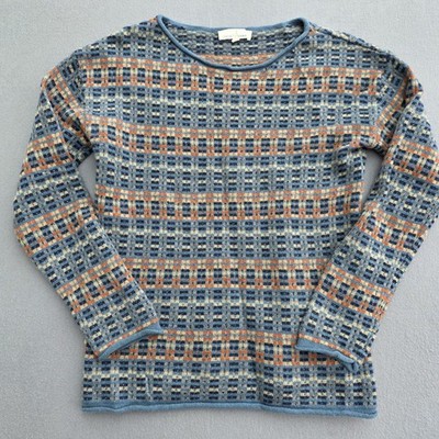 Seasalt Cornwall Women's Bountiful Jumper Size 8 Wool Blend Brown Blue 