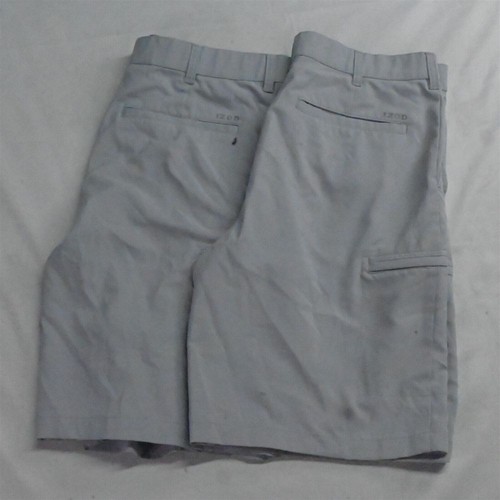 Set 2 IZOD 32 x 10" hellgrau Performance Golf Herren Reißverschluss Cargoshorts - Bild 1 von 9