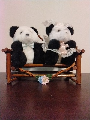 Btide And Groom Plush Teddy Bear With Rag