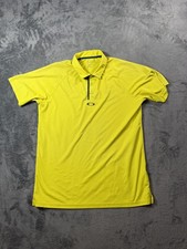 Oakley Polo Shirt Mens Large Yellow Hydrolix Golf Performance Regular Fit Tech