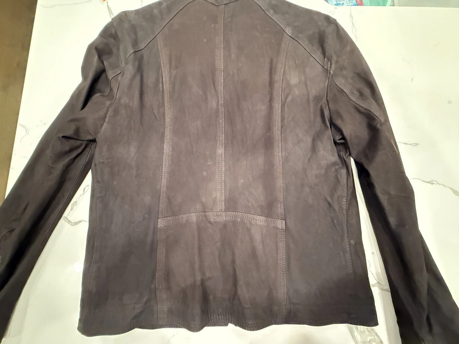 Goat Suede Racer Jacket Custom Made in Italy Chocolate Brown NWT image 6