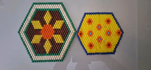 GDR Plastic Beaded Coasters