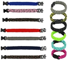 12-Pack Paracord Survival Bracelets Quick-Release Clip Assorted Colors 2 Size...