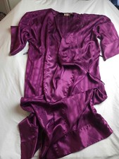 Vintage Victoria's Secret Gold Label Robe Womens Small Purple Satin Lightweight