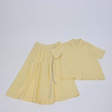 Loro Piana Yellow Linen Short Sleeve Shirt  Trouser Set