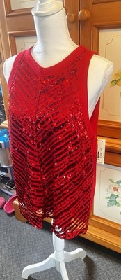 No Boundaries Red Sequin Cami Clubwear Festival Rave Party Y2K Sz XXL