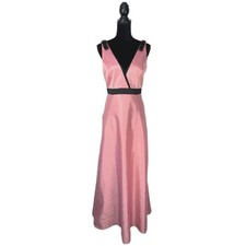 Barbiecore Prom Dress Long Satin Gown Pink Black Formal Evening Dress Size 6