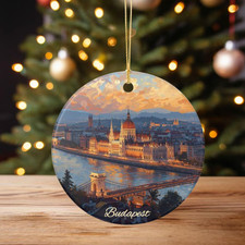 Budapest Hungary Christmas Ornament: Budapest Travel Souvenir Ornament, Budapest