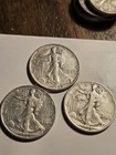 lot 3 liberty walking half 90% Silver