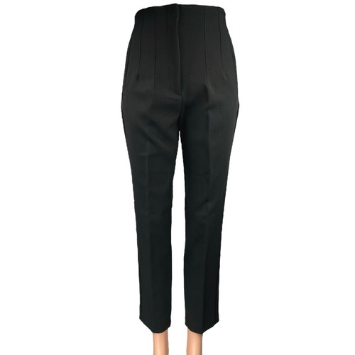 NEW Zara Women's Black Pleated High Waisted Straight Trouser Dress Pants Size XS
