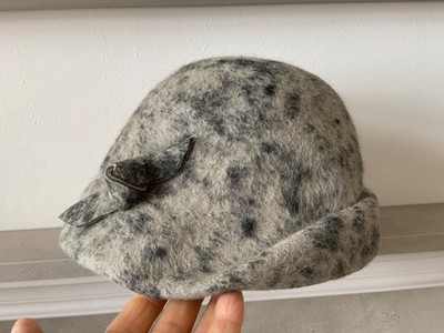 Angora Filz Damen Hut Kappe VINTAGE um 1960