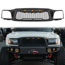 Black Front Bumper Grille For 2001 2002-2004 Toyota Tacoma Grill W3 Led Lights Black Front Bumper Grille For 2001 2002-2004 Toyota Tacoma Grill W3 Led Lights