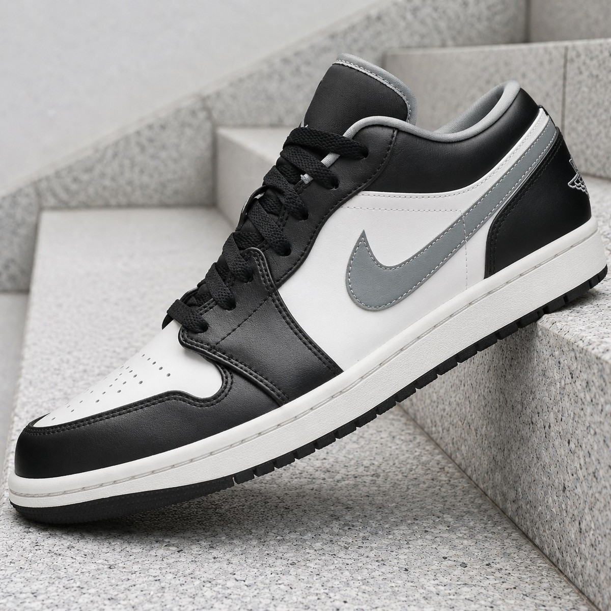 Nike Air Jordan 1 Low Black White Grey 553558-040 Mens New | eBay