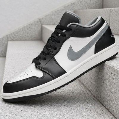 Nike Air Jordan 1 Low Black White Grey 553558-040 Mens New
