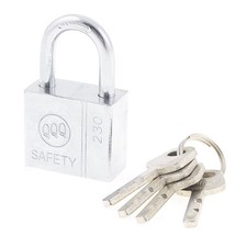 30mm Width Silver Tone Metal Shackle Security Padlock w 4 Keys