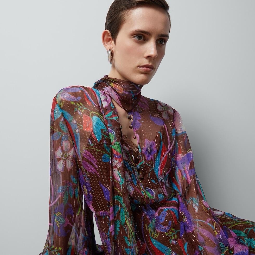 希少⭐️GUCCI Art Nouveau Flower Print Dress The most un-groundbreaking floral.' . #Gucci Flora print dress