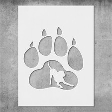 Paw Print Stencil Template Reusable - Wall Art, DIY Crafts, Fabric Painting