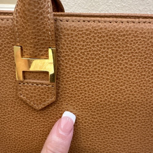 Ashneil Vintage braun Leder groß gold H Hardware Wildleder innen - Bild 7 von 15