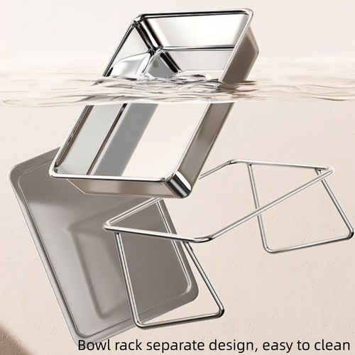 Stainless Steel Dog Food Bowls 15 Degree Inclined Pet Feeding Dish Pet Feeder - Picture 11 of 14