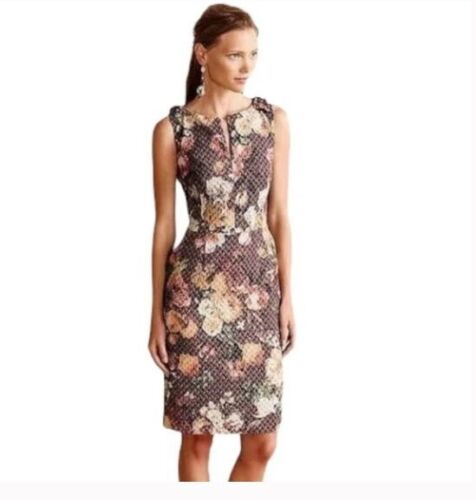 ANTHROPOLOGIE Dress Women's 8 NWT Purple Basketweave Tabitha Quilted Floral Tema - Picture 1 of 10
