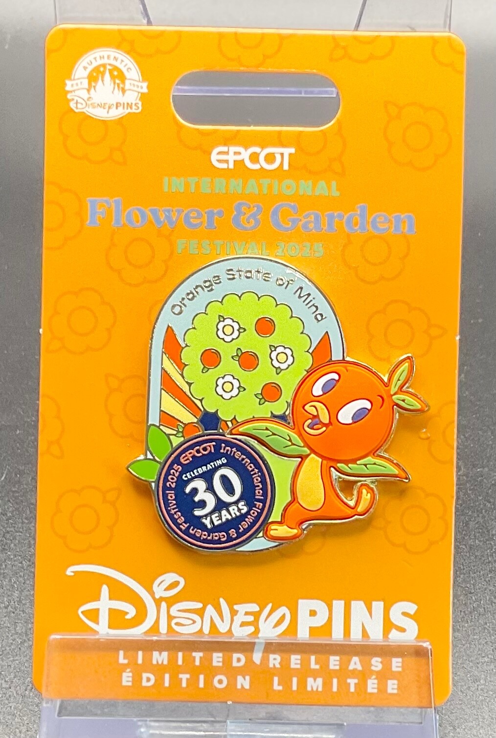 Disney Epcot 2025 Flower & Garden 30 Years Orange Bird State of Mind LR Pin