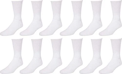 3-6-12 Pairs Men's Plain Solid Sports Athletic Work Crew Socks Size 9-11 10-13 - Image 4 of 4
