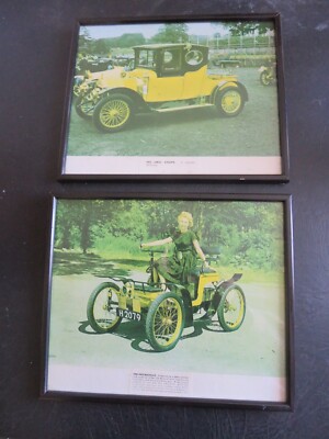 2 Oldtimer Oldtimer Drucke 1912 Unic Coupe 1898 Decauville