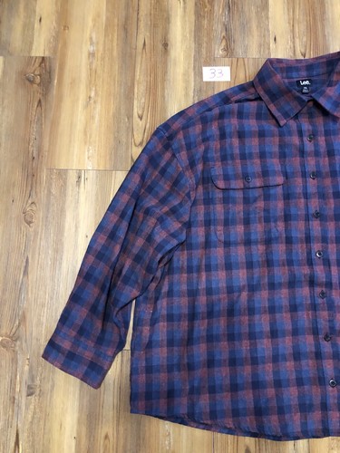 Vintage Lee Shirt Women’s Size 2XL XXL Plaid Flannel Long Sleeve Button Up - Picture 2 of 14
