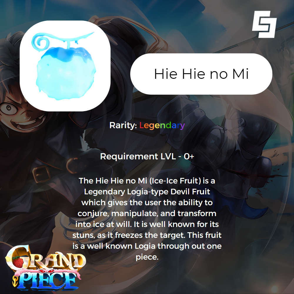 Roblox - GPOGrand Piece Online Hie Hie no Mi