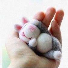 Fluffy Bunny Needle Felting Set: Easy-to-Use Kit with Needles, Guards, Foam Mat,