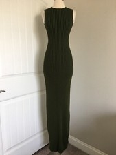 BAJA EAST OLIVE GREEN KNIT SLEEVELESS LONG DRESS SIZE 00 MADE IN USA