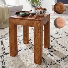 Massiver Beistelltisch Holz Massiv 35cm Kleiner Wohnzimmertisch Couchtisch