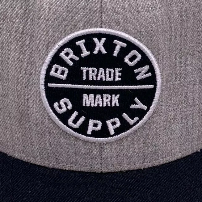 Brixton Supply Company Hat Gray Black Trucker Cap Patch Snapback