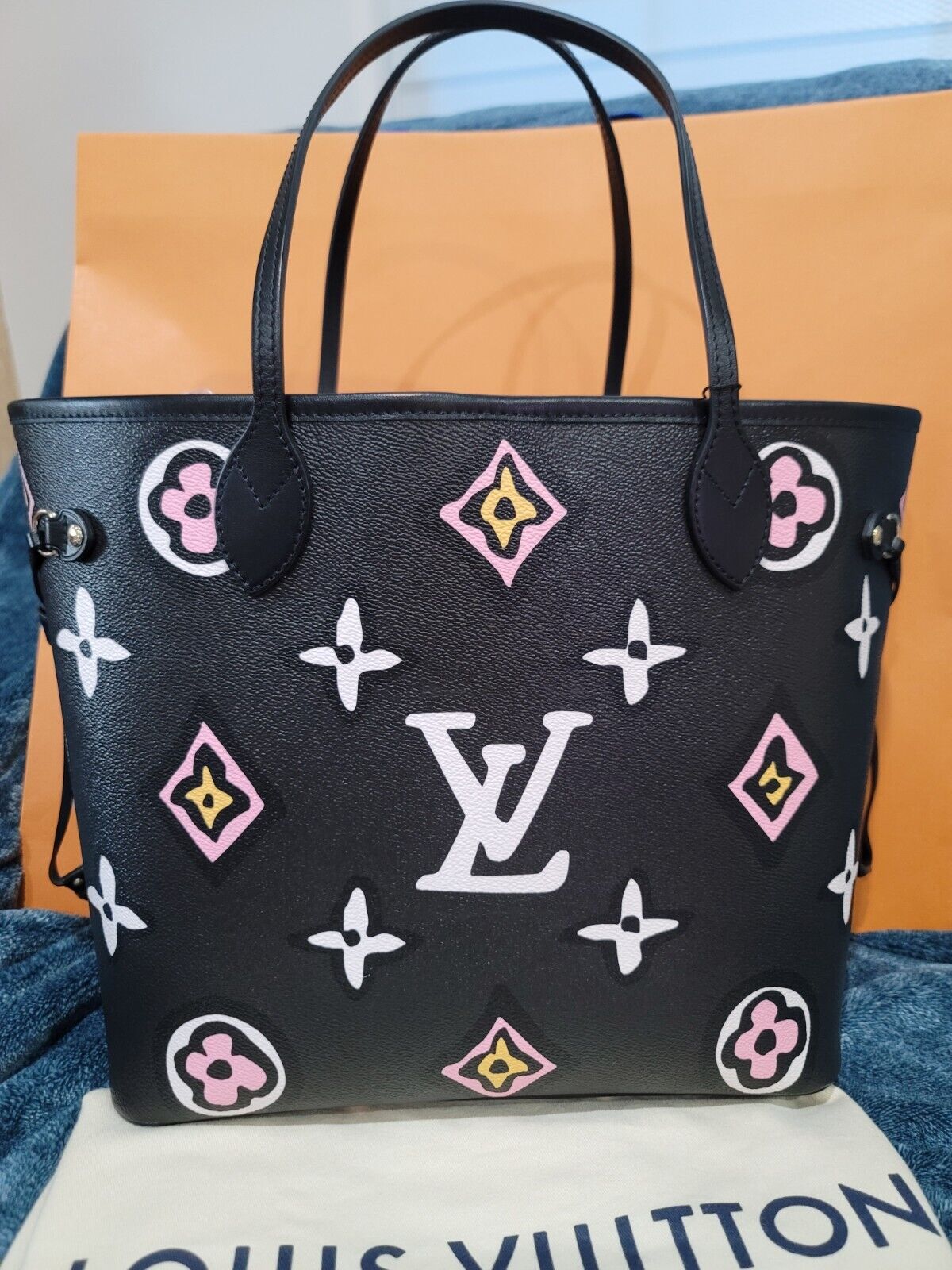 Louis Vuitton Neverfull MM all-over flowers canvas